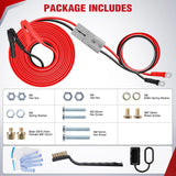 0 Gauge 30 Feet Heavy Duty Jumper Cables 1000 Amp Booster Battery Cables with Permanent Installation kit and Quick Connect Plug Includes carrying bag for 12V & 24V Cars SUVs and Trucks