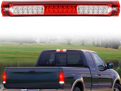 Third Brake Light Tail High Mount 3rd Stop Cargo Reverse Lights Red Lens Compatible with Ford F150 1997 1998 1999 2000 2001 2002 2003 F-150 Heritage 2004 Pickup Truck Rear Cab Lamp