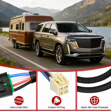 Wiring Harness Kit Brake Controller Wiring Harness Adapter for Select 2014-2020 GM Sierra and Chevrolet Silverado 1500 2500HD 3500HD GMC Yukon Chevy Suburban Tahoe Cadillac Escalade
