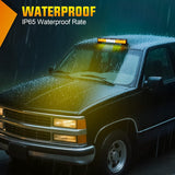 12LED Wireless Emergency Strobe Light Amber White 14 Inch Magnetic Mount Mini Light Bar 12V Rooftop Powered Hazard Warning Flashing Lights for Car Truck Trailer Snow Plow Construction Vehicles