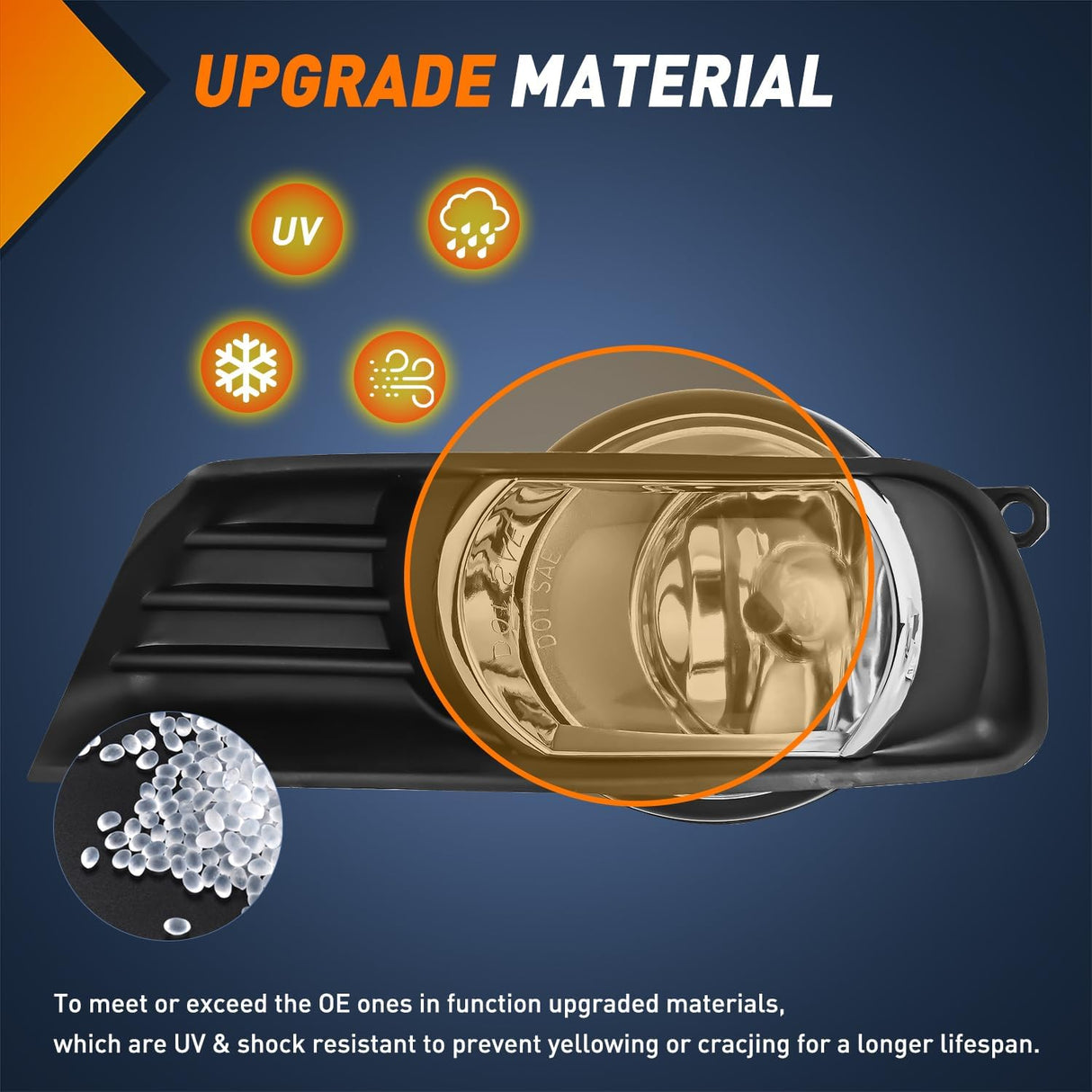 Fog Light Assembly Fog Lights Assembly Compatible with 2007 2008 2009 Toyota Camry Clear Lens Driver and Passenger Side w/H11 12V 55W Bulbs