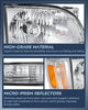 Headlight Assembly Headlight Assembly Chrome Case Amber Reflector 2001-2004 Toyota Tacoma (Pair)