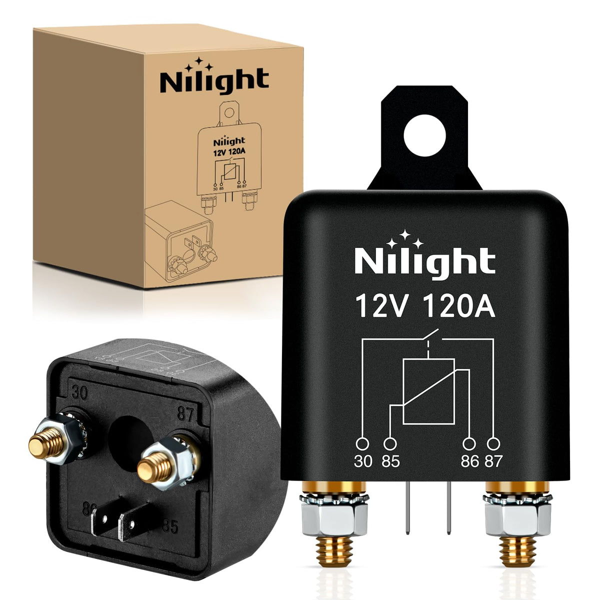120A Starter Relay 4 Pin Split Relays Switch 12V Continuous Heavy Duty ...