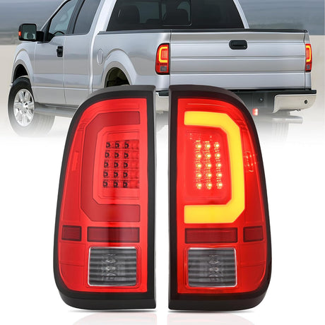 Taillight Assembly Compatible with 2008 2009 2010 2011 2012 2013 2014 2015 2016 Ford F250 F350 F450 Super Duty Incandescent Type Upgrade LED Tube Tail Lights Rear Brake Lamps