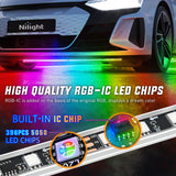 8Pcs Aluminum Underglow Neon Accent Strip Lights 396 LEDs Dream Color Door Assist Multi Modes Sound Active Function Music with APP, Remote Control Underbody Light for Car Truck RV