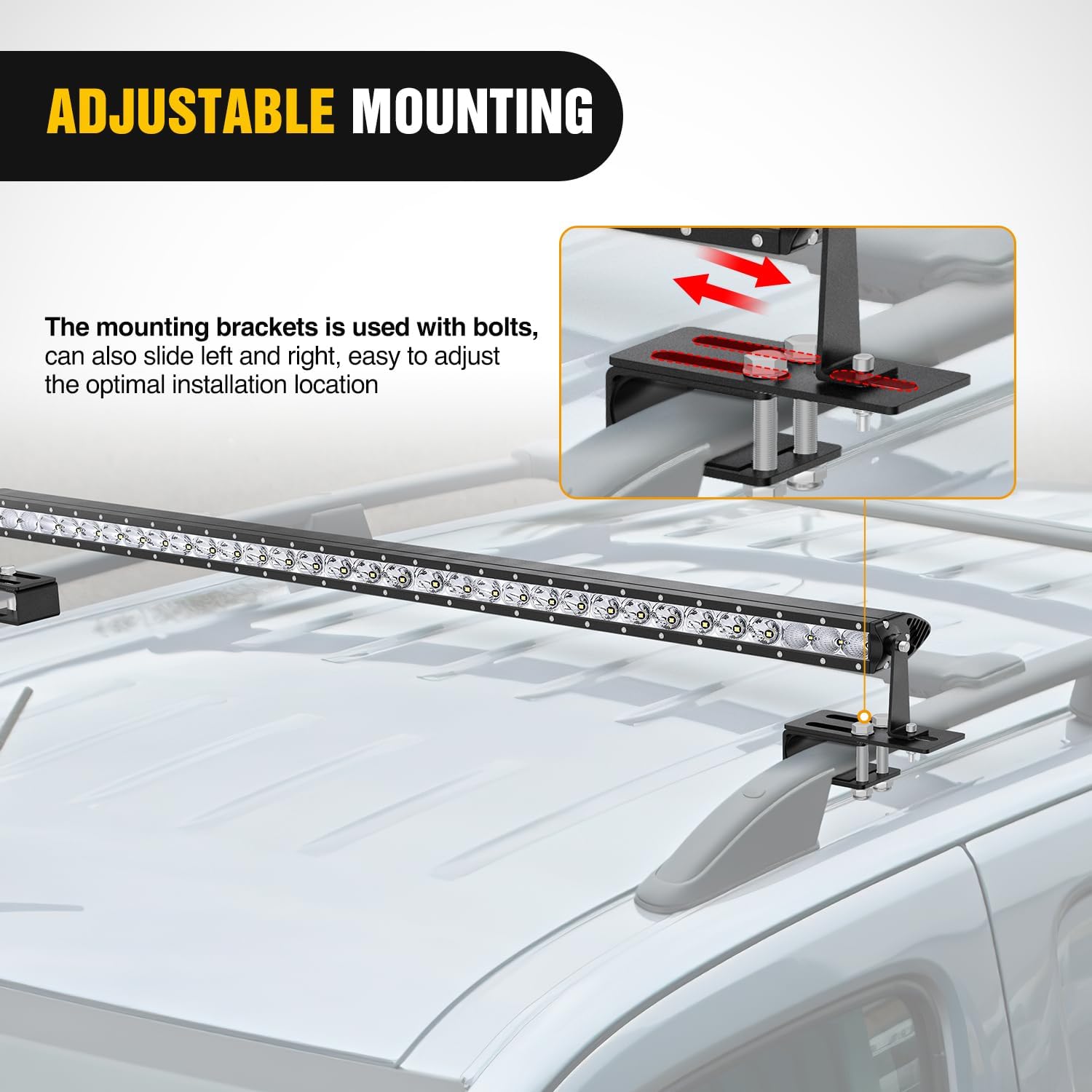 Non-Slip Clip Vehicle Roof Luggage Rack Lightbar Mounts Nilight