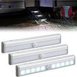 RV Step Lights 3PCS Motion Sensor Activated LED Bar RV Exterior Lights Battery Operated Wireless Magnetic Stick Strip Lighting for Motorhome Travel Trailers Camper Under Cabinet Step Tent