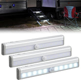 RV Step Lights 3PCS Motion Sensor Activated LED Bar RV Exterior Lights Battery Operated Wireless Magnetic Stick Strip Lighting for Motorhome Travel Trailers Camper Under Cabinet Step Tent