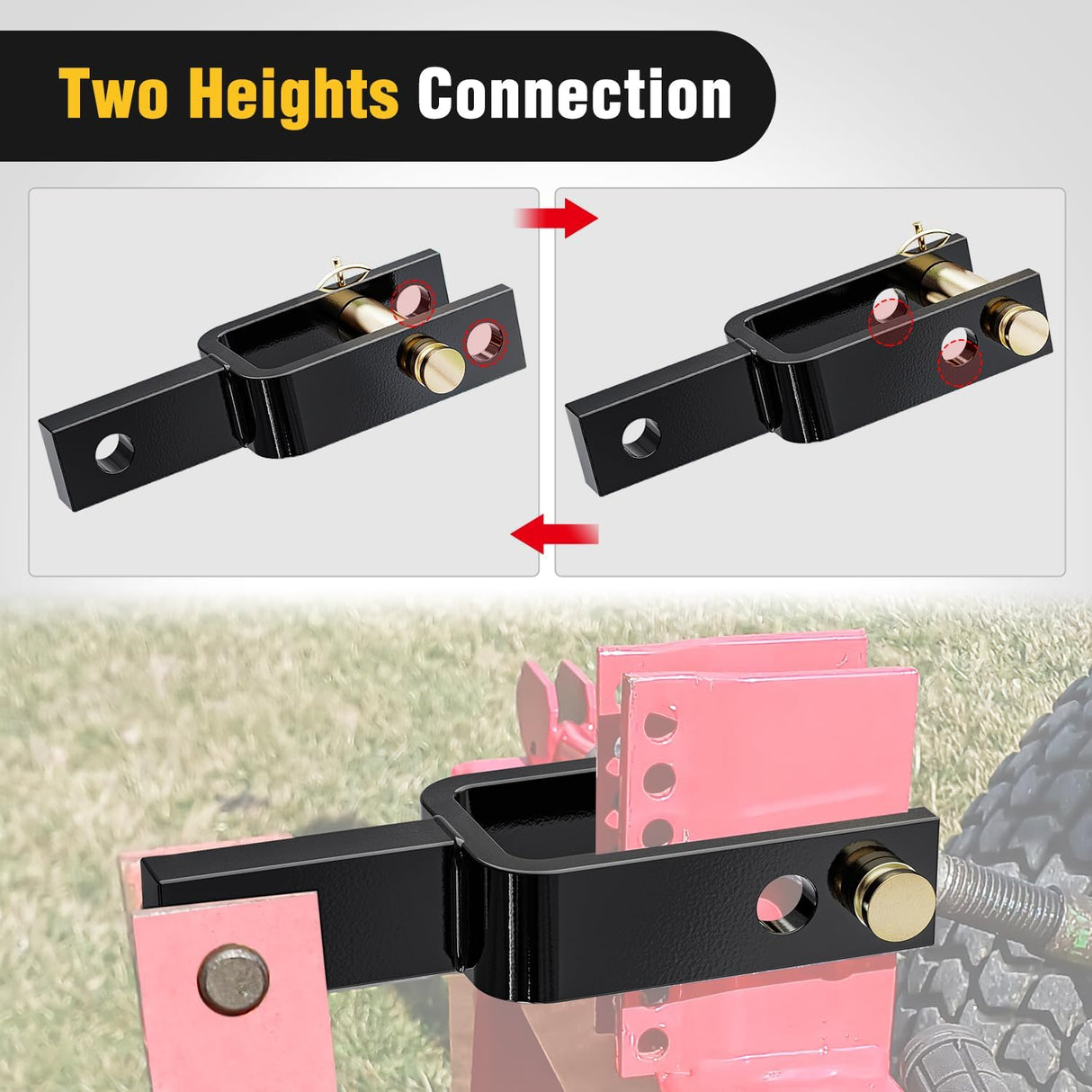 Versatile Quick Hitch Adapter with Adapter Sleeve Used to Adjust Top Link Bracket Movements Fits for Category 1 3-Point Quick Hitch Tractors