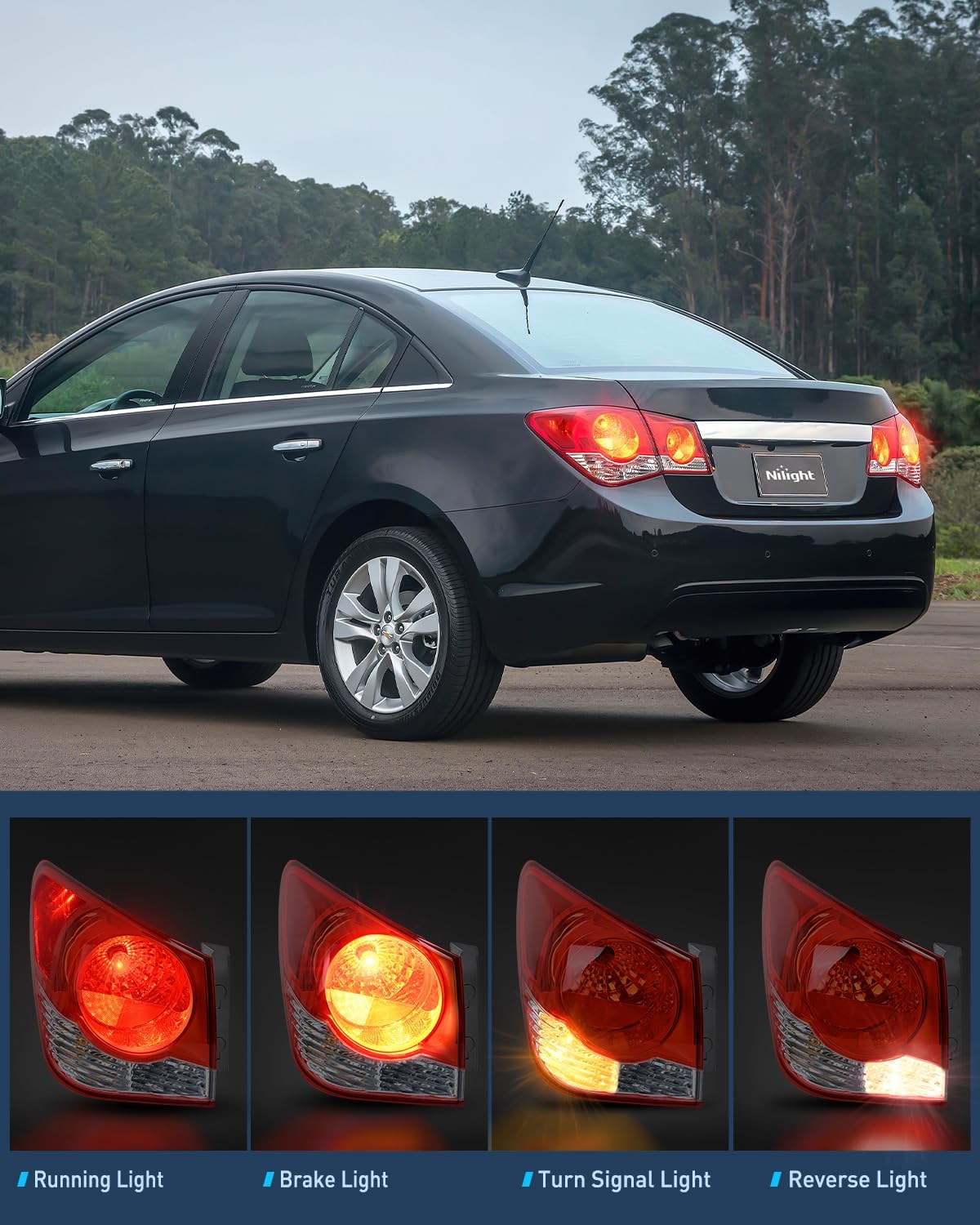 Taillight Assembly Compatible with 2011 2012 2013 2014 2015 Chevy Cruze 2016 Limited Outer Tail Light OE Style Rear Lamp Replacement Driver Side