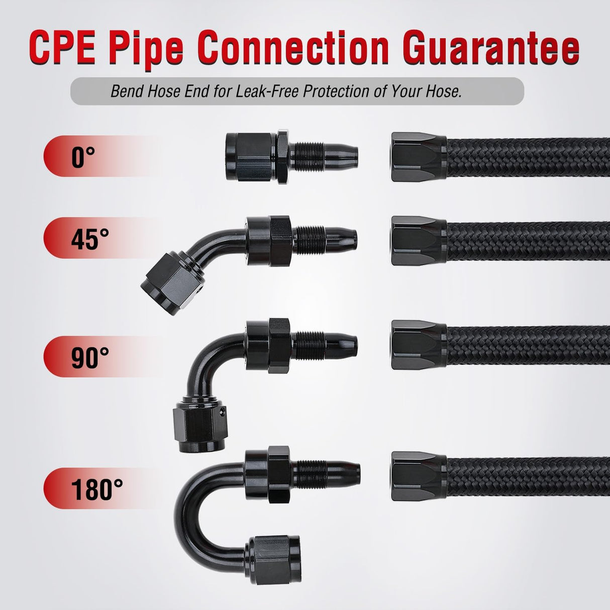 6AN 20FT CPE Fuel Hose Kit with 12PCS AN6 Fittings&Hose Separators | CPE Nylon Stainless Steel Braided Oil Gas Diesel Fuel Hose End Fitting Kit for Transmission Oil Cooler Vacuum Lines