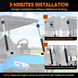 Golf Cart Windshield for Front Window Foldable Windproof UV Protection Compatible with Club Car Precedent Gas or Electric 2004-Up, Scratch and Impact Resistant, Clear Acrylic