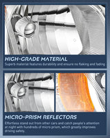 2005-2010 Chevy Cobalt 2005-2009 Pontiac Headlight Assembly Chrome Housing Amber Reflector Lens Nilight