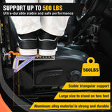 Car Door Step Universal Aluminum Latch Step for Car Roof Access Portable Folding Car Door Latch Hook Step Multi-Adjustable Both Feet Stand Pedal Max Load 500 Lbs for Truck Suv Vehicles, Orange