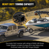 2 Inch Rear Trailer Hitch Receiver Class 3 Tow Towing Hitch & Cover Kit for Gladiator JT 2019 2020 2021 2022 2023 2024 2025 with Hitch Cover