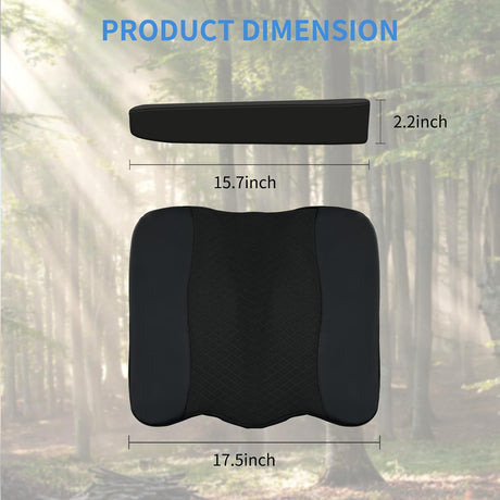 Car Seat Cushion Black Leather Breathable Mesh Splicing Cushion Memory Foam Suitable for Daily Life Driving Relieves Sciatica and Tialbone Pain Improves Drive Visibility