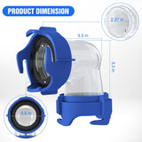 90 Degree RV Tote Tank Adapter, Clear RV Sewer Hose Elbow Fitting with 4 Swivel Bayonet Prongs Leak-Proof Double Odor-Tight Sealing Ring for RV Camping Portable Waste Tank Sewer Hoses, Blue