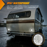 Trailer Tail Lights 2PCS 4Inch Round 40LED White Reverse | Surface Mount Grommet Plugs IP67 Waterproof Marker Clearance Running Backup Taillights for Trailer Truck Pickup Camper RV Bus