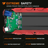 1000A Car Battery Jump Starter for Up to 6.0L Gas & 4.0L Diesel Engines 12V Portable Jump Start Booster Pack Jump Box with Jumper Cables DC Output and LED Light