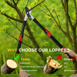 26-33 Inch Extendable Bypass Loppers for Tree Trimming Heavy Duty Powerful Gear Tree Trimmer w Non-slip Handle Sharp Steel Blade up to 1.8 Inch Cut Capacity Branch Cutter Chops Thick Branches Ease