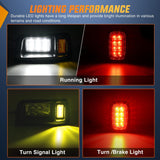 Golf Cart LED Headlight Tail Light Kit with Stop Brake Turn Signals Running Lights Horn 12V for 1993-Up Club Car DS Electric Carts