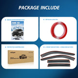Tape-On Window Visors for Rogue 2014-2020, Not for Rogue Sport, Outside Mount Rain Guards Wind Deflectors Vent Shades, Smoke, 4PCS