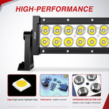 7.5 Inch 36 W LED Light Bar with Yellow Black Covers | Spot Lighting for Work Backup Off Road Driving Fog Lamp on Motorcycle Van Camper Pickup Golf Cart ATV UTV SUV Truck Boat 4x4
