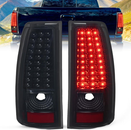 Taillight Assembly Compatible with 2003 2004 2005 2006 Chevy Silverado 1500 1500HD 2500 2500HD 3500 2007 Chevrolet Classic Incandescent Type Upgrade LED Tail Lights Rear Brake Lamps