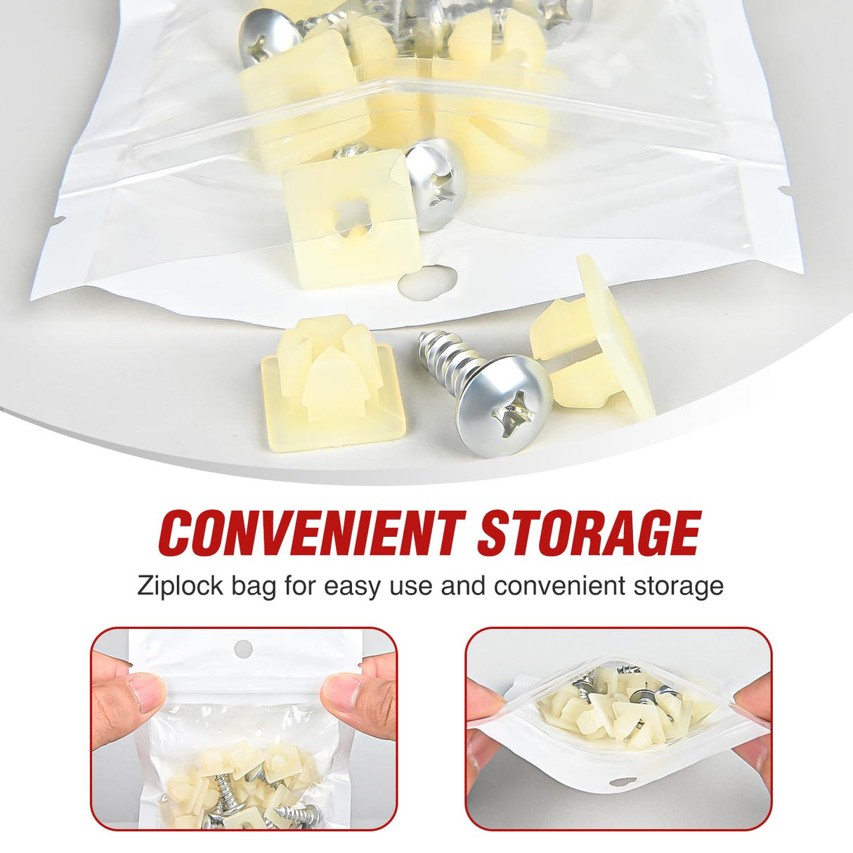 License Plate Screw Kit, Stainless Steel Screws with Nylon Nuts for Fastening Front and Back License Plates on Cars, SUVs, Trucks 3907444 15614745 4755299 (Set of 10)