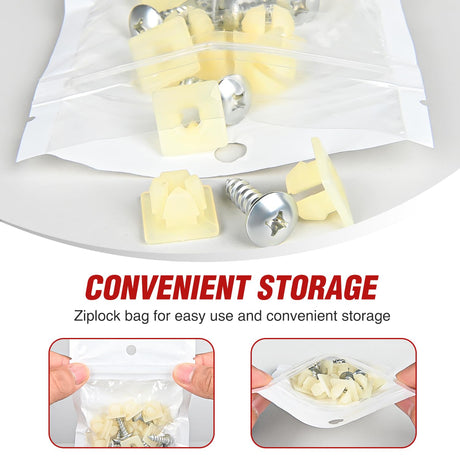 License Plate Screw Kit, Stainless Steel Screws with Nylon Nuts for Fastening Front and Back License Plates on Cars, SUVs, Trucks 3907444 15614745 4755299 (Set of 10)