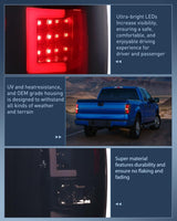Taillight Assembly Compatible with 2009 2010 2011 2012 2013 2014 Ford F150 Incandescent Type Styleside Upgrade LED Tube tail lights; Rear Brake Lamps Smoked Lens