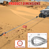 Winch Rope Synthetic Winch Rope Extension 3/8 Inch x 50 Feet 25,000 Lbs ATV Winch Extension Cable Replacement Tow Ropes Line for Off Road Vehicle Polaris ATV UTV Truck SUV Jeep, Grey