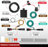 4 Pin Trailer Wiring Kit 56327 Vehicle Standard 4 Way Connector Custom for 2015 2016 2017 2018 2019 2020 2021 2022 2023 2024 Ford Transit-150, Transit-250, Transit-350, E-Transit Hitch