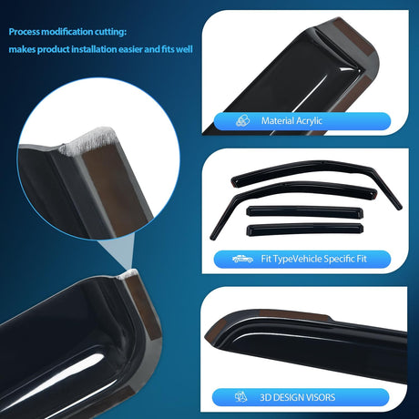 in Channel Rain Guards for Honda Pilot 2016-2022 Sport/EX-L/Special Edition/Trail Sport, Honda Passport 2019 2020 2021 2022 2023 Original Window Deflectors, Vent Window Visors-4PCS