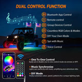 RGB LED Whip Light 2PCS 5FT Spiral Antenna Whips | APP and Remote Control with DIY Chasing Patterns Turn Signal Brake Reverse Functions and Spring Base for ATV UTV RZR and Jeep