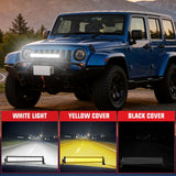 22 Inch 120 W LED Light Bar with Yellow Black Covers | Spot Flood Combo Lighting for Off Road Driving Fog Lamp on Motorcycle Van Camper Pickup Golf Cart ATV UTV SUV Truck Boat 4x4