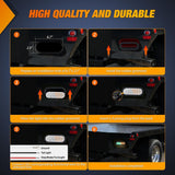 Strobe Lights 2PCS 6Inch Oval 24LED Amber Green Warning | Recessed Rubber Grommet IP67 Waterproof Marker Clearance Road Flare Emergency Lights for Trailer Truck Pickup Camper RV Boat