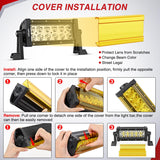 7.5 Inch 36 W LED Light Bar with Yellow Black Covers | Spot Lighting for Work Backup Off Road Driving Fog Lamp on Motorcycle Van Camper Pickup Golf Cart ATV UTV SUV Truck Boat 4x4