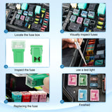 30pcs Jcase Car Fuse Assortment Kit Low Tall STD Profile Box Shaped Fuses Replacement 20A 30A 40A 50A 60A for Cars Trucks SUVs RVs