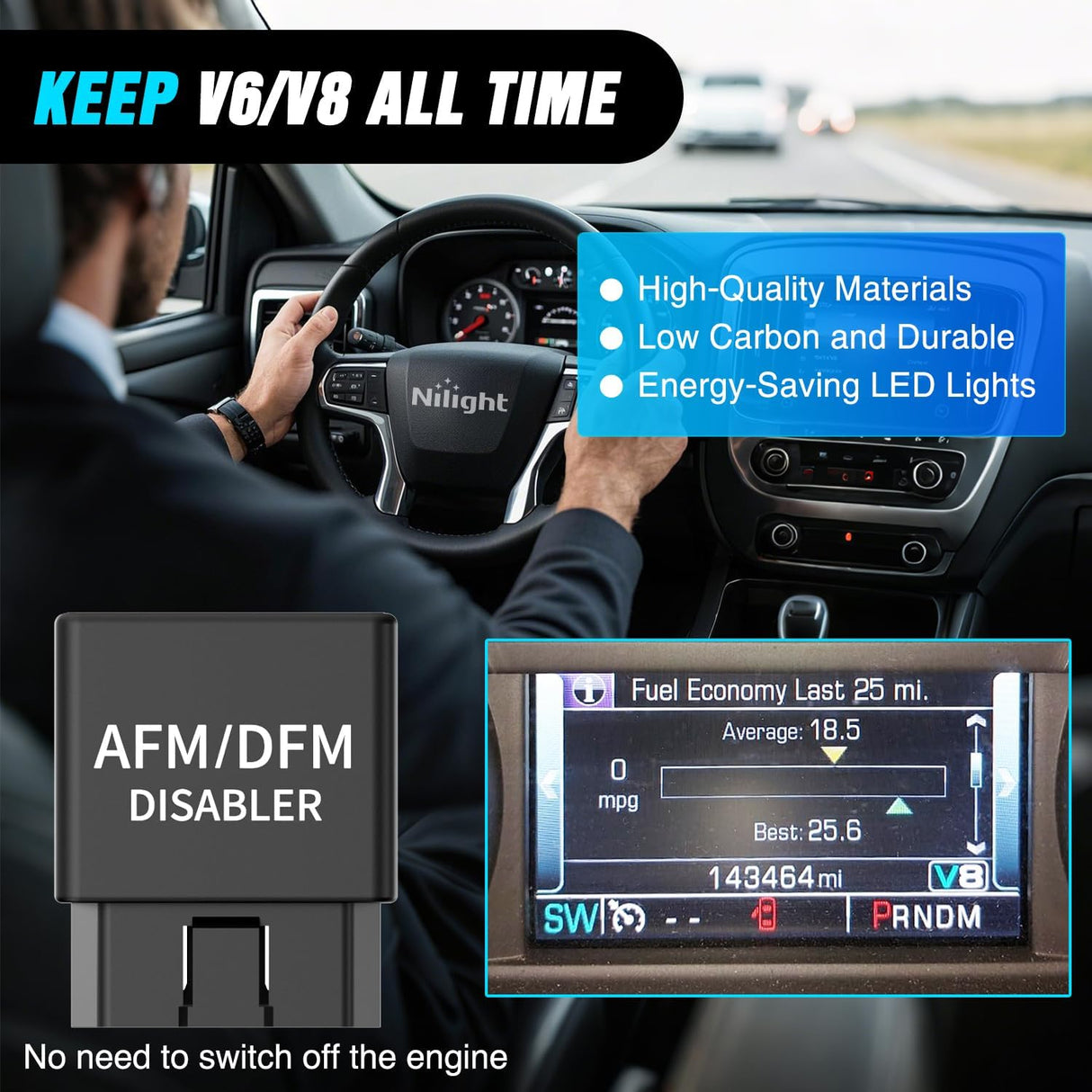 AFM Disabler Active Fuel Management Delete AFM/DFM Disabler for 5.3 Silverado Chevy 2010-2018 GMC Sierra Yukon Tahoe Avalanche Cadillac Escalade V6 & V8 Engine 3.6L 5.3L 6.0L 6.2L Vehicle Red