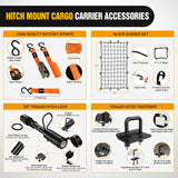 60 Inch x 24 Inchx 7.87 Inch Folding Carrier Fits 2-Inch Receiver 500 Lbs Capacity Bag Net Ratchet Straps Lock Stabilizer for SUV Pickup RV Van