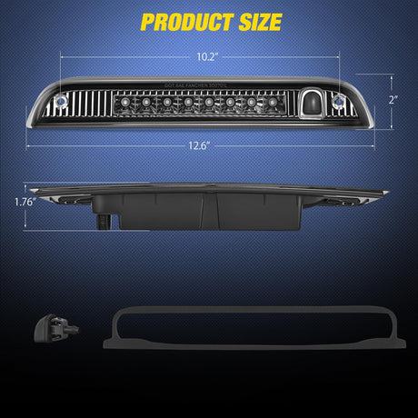 Third Brake Light Tail High Mount 3rd Stop Lights Smoked Lens Compatible with Jeep Patriot 2007 2008 2009 2010 2011 2012 2013 2014 2015 2016 2017 Van SUV Rear Center Cab Lamp