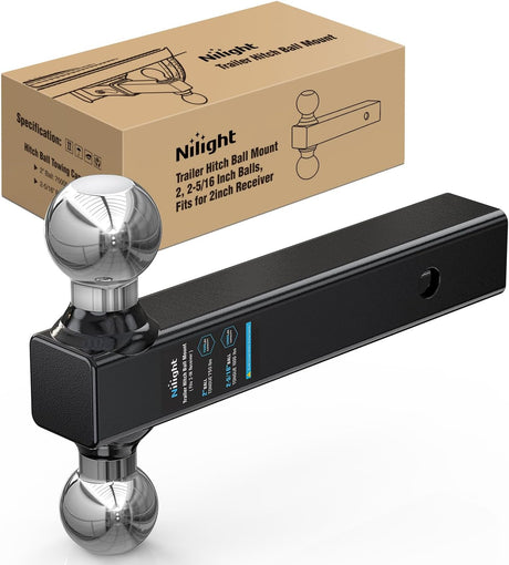 Trailer Hitch Ball Mount, 2 Inch, 2-5/16 Inch Balls, Fits 2 Inch Square Receiver, 10,000 lbs