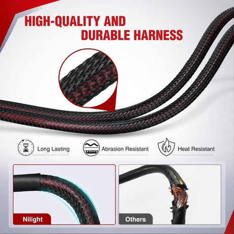 Wiring Harness Kit Nylon 12 AWG 1 Lead 12 V On Off Switch Power Relay Blade Fuse for LED Light Bar Off Road Lights on Cars Jeep Boat Trucks