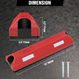 Rubber Parking Curbs 2 Pack - Heavy Duty 22 Inch Garage Wheel Stops Parking aid Block for Driveway & Parking Lot, Red