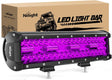 12 Inch LED Light Bar Purple Triple Row 240W Flood Spot Combo Off Road Driving Decoration Neon Hunting Lighting for UTV Pick-up Van Boat Tractor