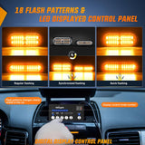 8PCS Led Strobe Lights with Controller 12V 24V Sync Feature Amber Light 12 24 LED Surface Mount Emergency Hazard Warning for Vehicle Car Truck RV ATV