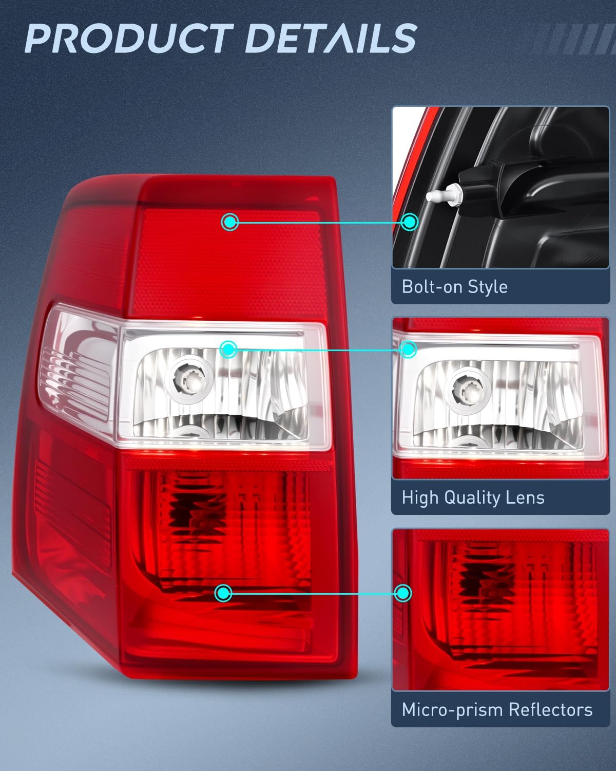 Taillight Assembly for 2007-2017 Ford Expedition Pair | Fits 2007 2008 2009 2010 2011 2012 2013 2014 2015 2016 2017 Ford Expedition OE Style Rear Tail Light Replacement