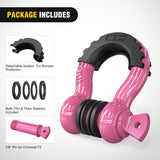 2 Pack 3/4 Inch D-Ring Shackle with 7/8 Inch Screw Pin 41,887lbs Break Strength, Heavy Duty Off Road Recovery Shackle with Isolators Washers for Use with Tow Strap, Winch, Off-Road Jeep Truck Vehicle