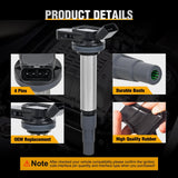 Ignition Coil Pack UF596 Fit for Toyota Lexus Pontiac Vibe Scion IM/XD Corolla Matrix Prius V CT200H 2008 2009 2010 11 12 13 14 15 16 2017 1.8L L4 OE# C1714 90919-02252 Ignition Coils Set of 4